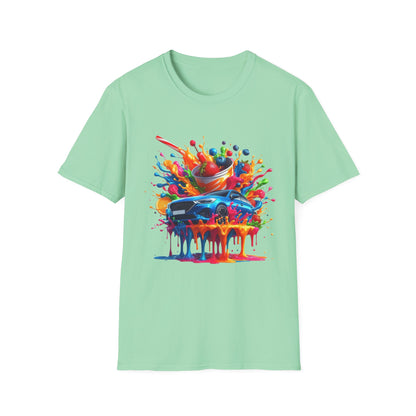 Colorful Drip Art Unisex Softstyle T-Shirt