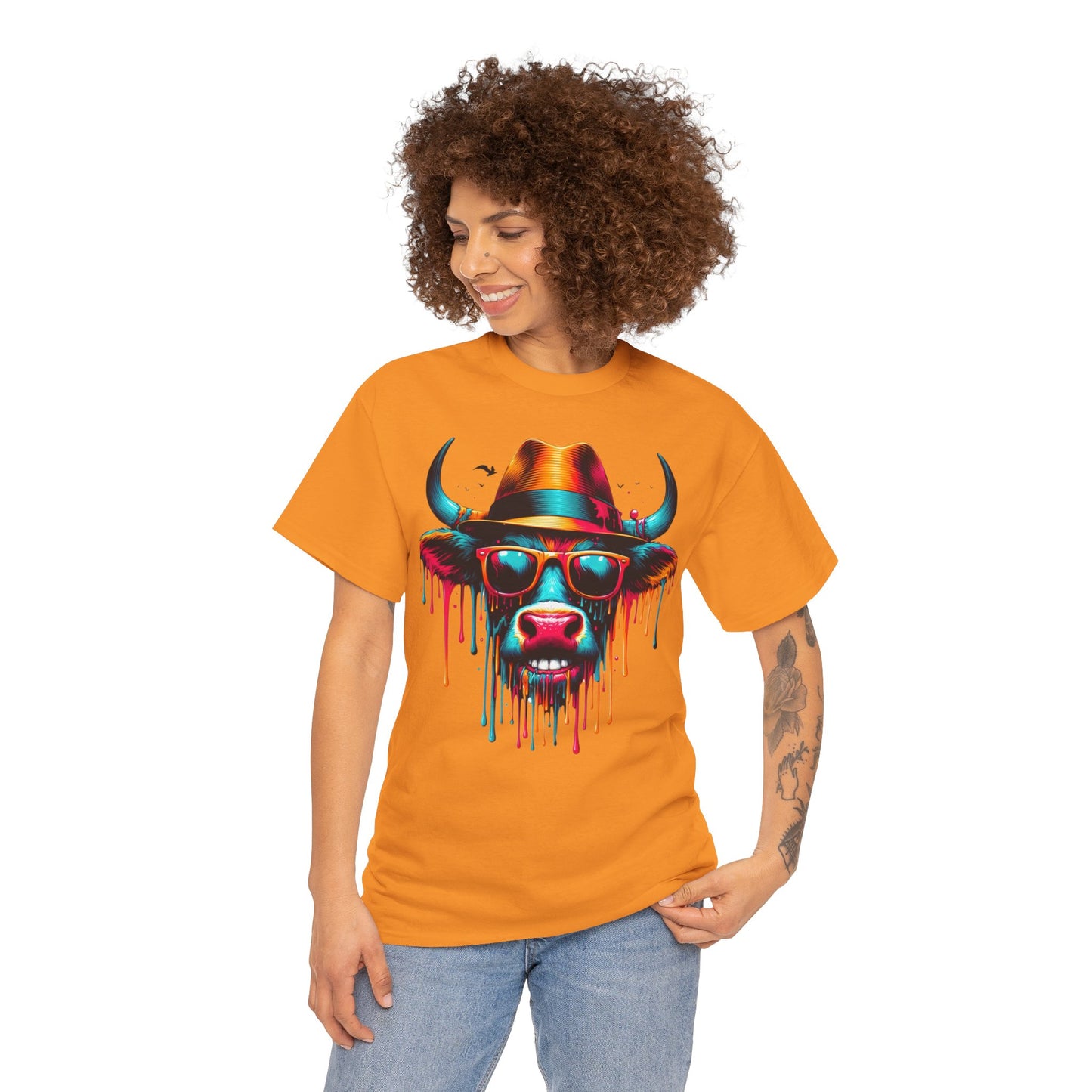 Cool Cow Graphic Unisex Heavy Cotton Tee - Fun Party T-Shirt