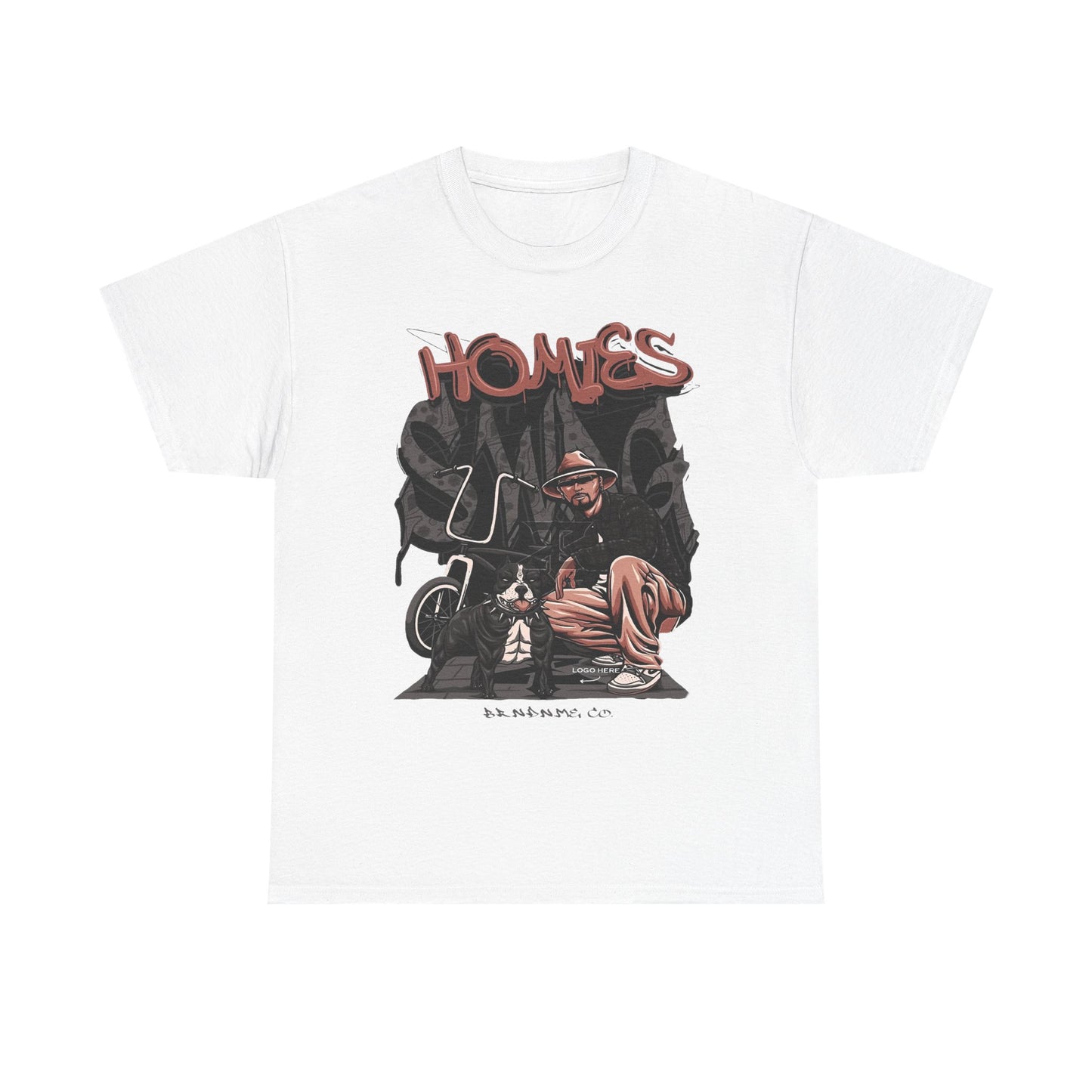 Graphic Unisex Heavy Cotton Tee - 'Homies' Casual Style