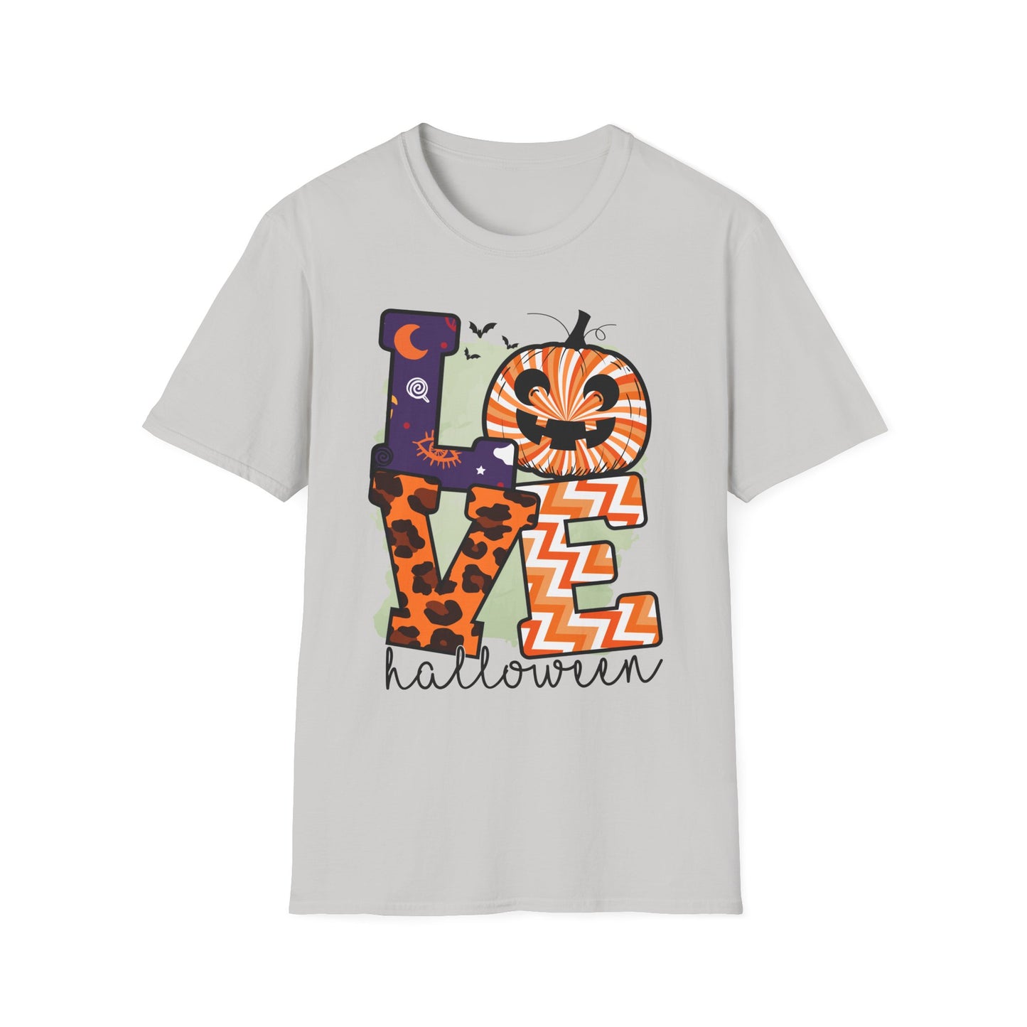 Halloween Love T-Shirt | Unisex Softstyle Tee for Fall | Spooky Season Apparel | Cute Halloween Shirt | Gift for Ghost Lovers