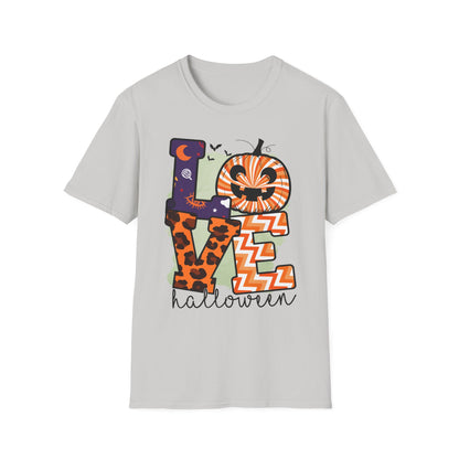 Halloween Love T-Shirt | Unisex Softstyle Tee for Fall | Spooky Season Apparel | Cute Halloween Shirt | Gift for Ghost Lovers