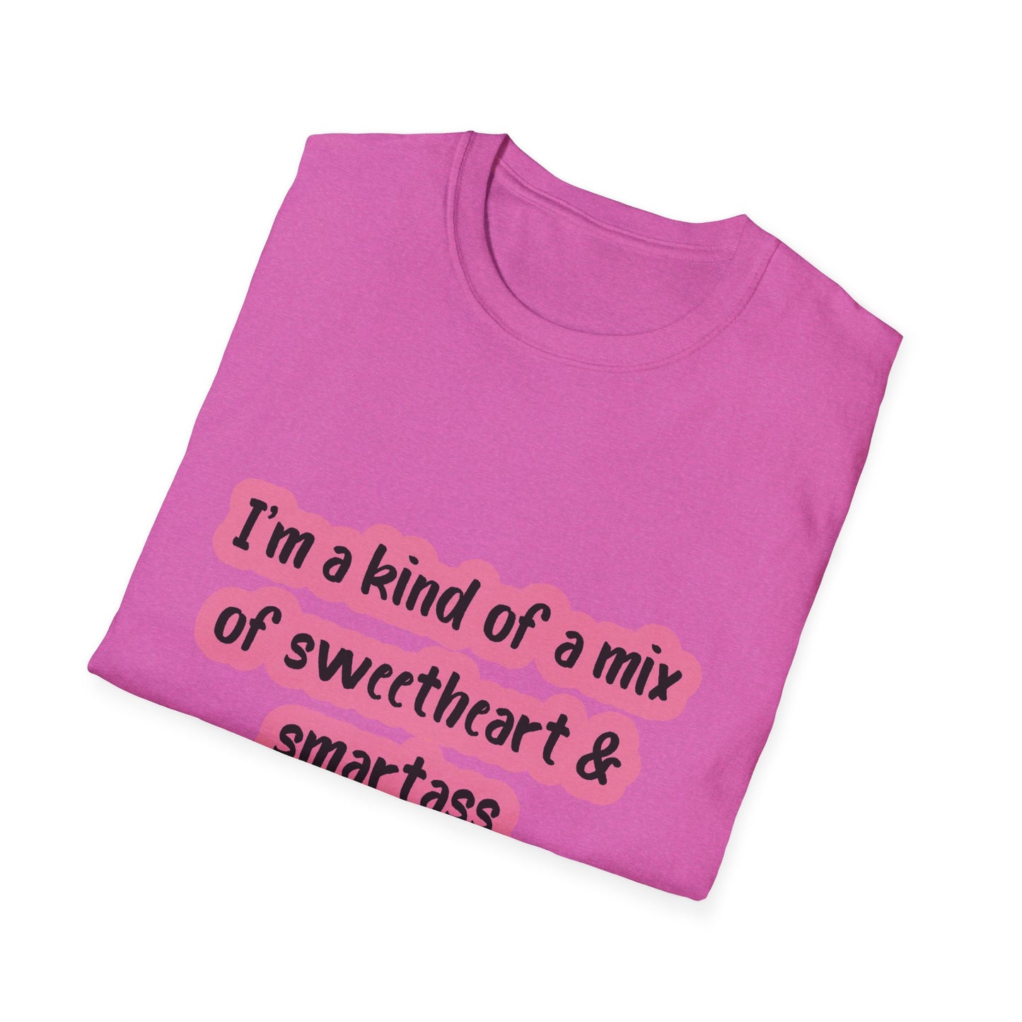 Funny Quote Unisex Softstyle T-Shirt - "I'm a mix of sweetheart & smartass"