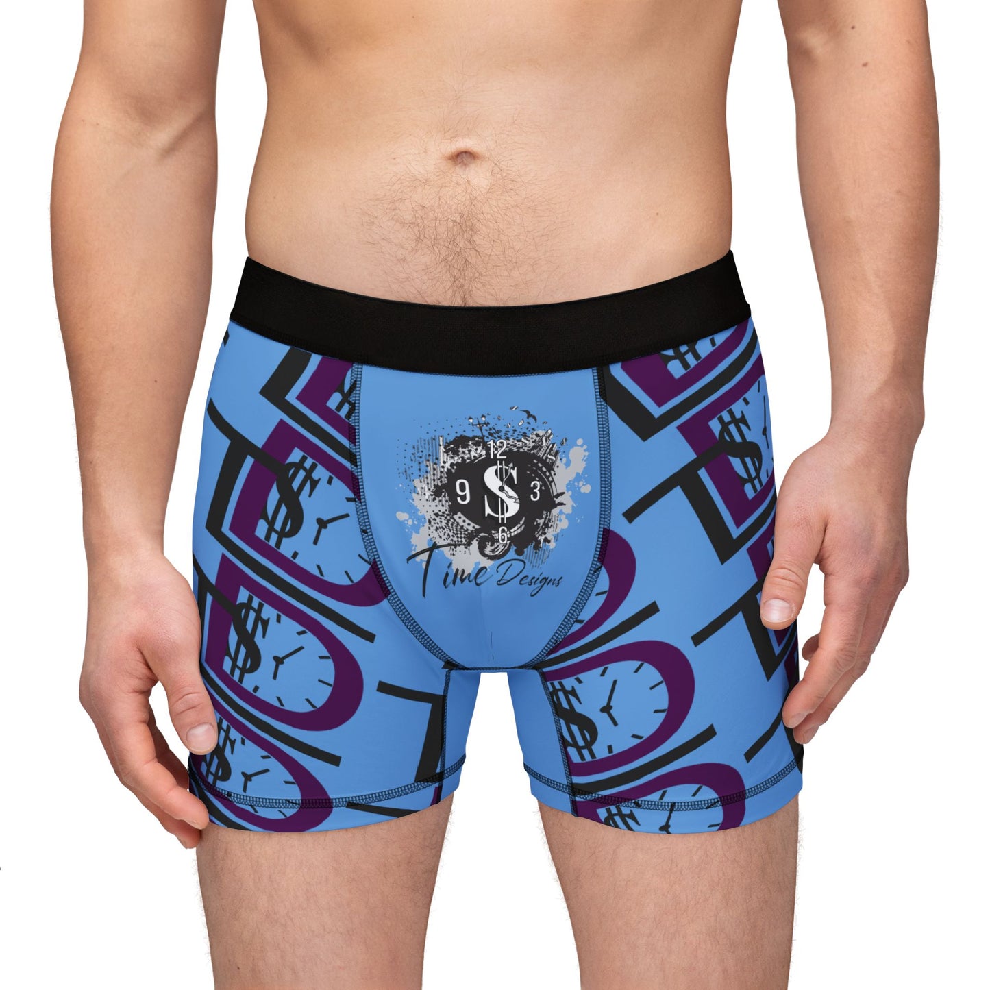 Men's Boxers with Bold Time Design - Comfortable and Stylish Underwear for Everyday Wear
