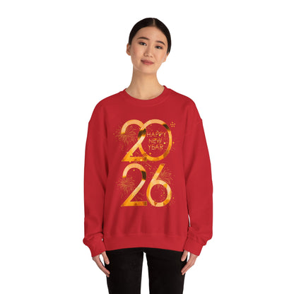 2026 Happy New Year Sweatshirt — Gold Foil Celebration Crewneck