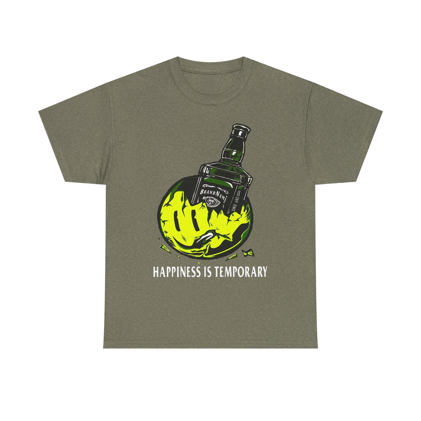 Unisex Heavy Cotton Tee - Eco-Friendly Bold Design with Bottle & Hand Graphic