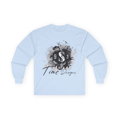 Stylish Unisex Long Sleeve Tee - Time Design with Dollar Sign