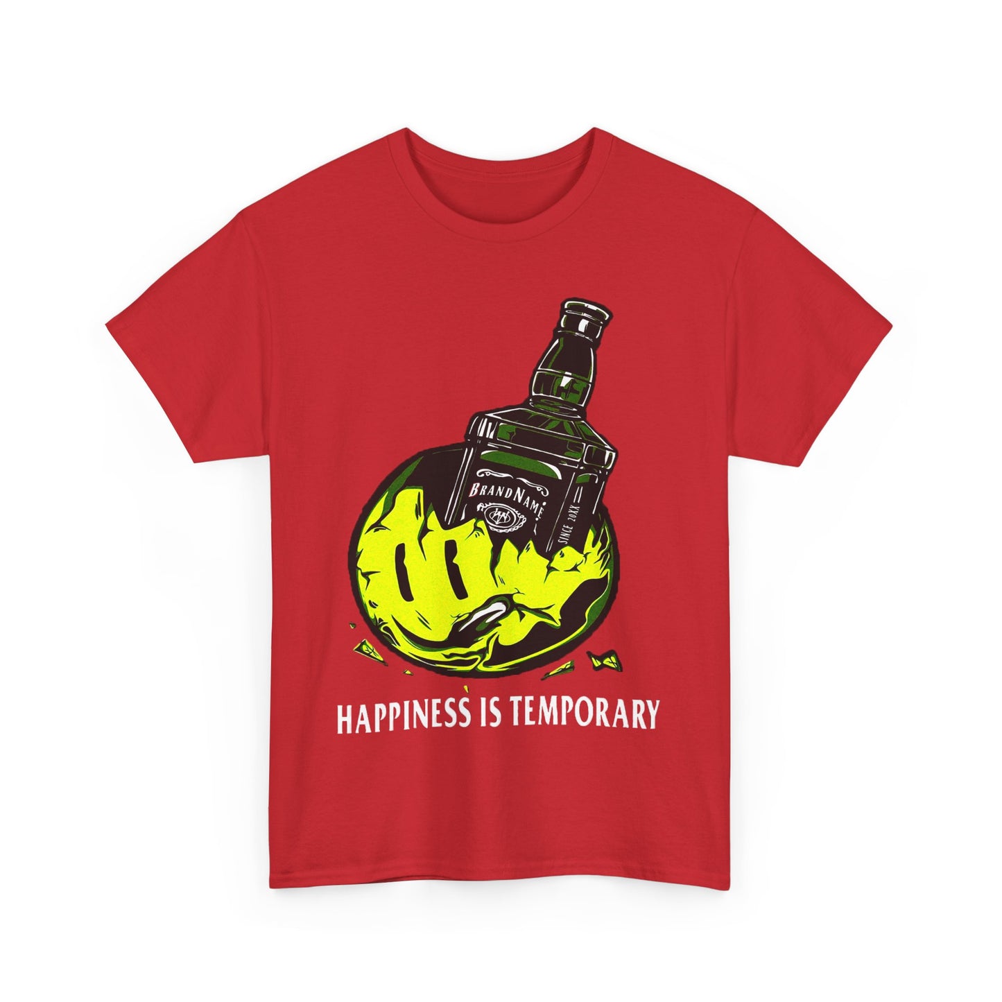 Unisex Heavy Cotton Tee - Eco-Friendly Bold Design with Bottle & Hand Graphic