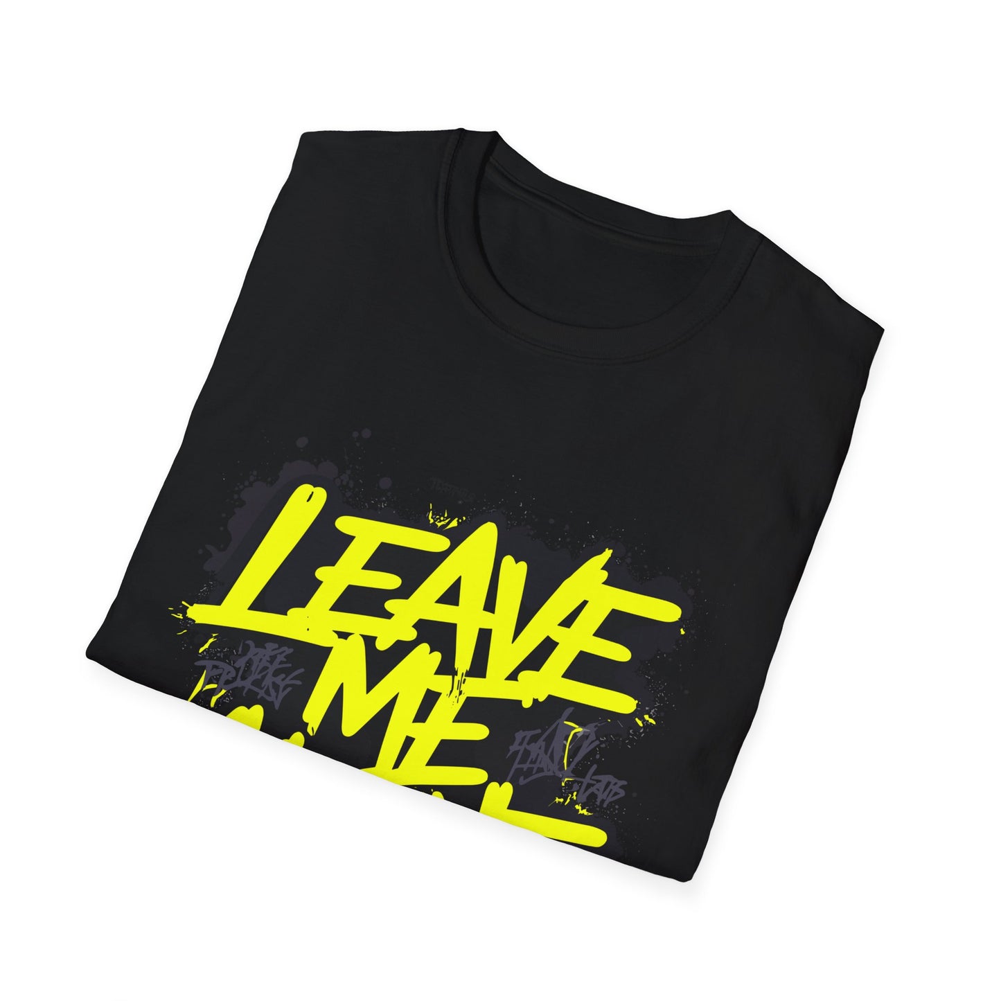 Unisex Softstyle T-Shirt with 'Leave Me Alone' Design - Funny Gift, Casual Wear, Relaxation, Self-Care, Gifts for Introverts