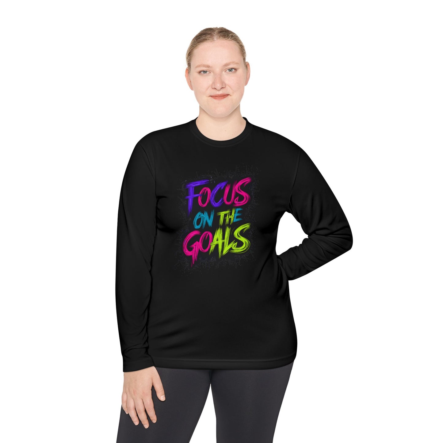 Unisex Long Sleeve Tee - "Focus on the Goals" Motivational Shirt, Fitness Apparel, Activewear, Gift for Athletes, Casual Wear