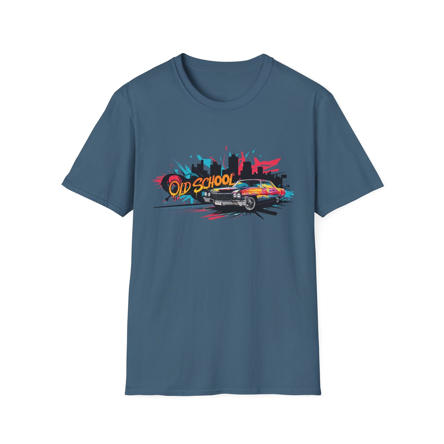 Retro Car Graphic Unisex Softstyle T-Shirt, Vintage Tee, Old School Shirt, Cool Graphic Tee, Gift for Car Lovers, Unisex T-Shirt