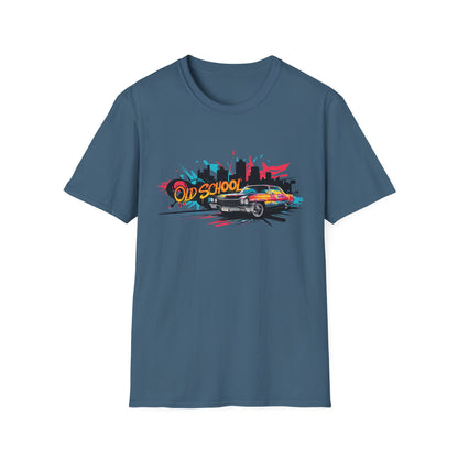 Retro Car Graphic Unisex Softstyle T-Shirt, Vintage Tee, Old School Shirt, Cool Graphic Tee, Gift for Car Lovers, Unisex T-Shirt