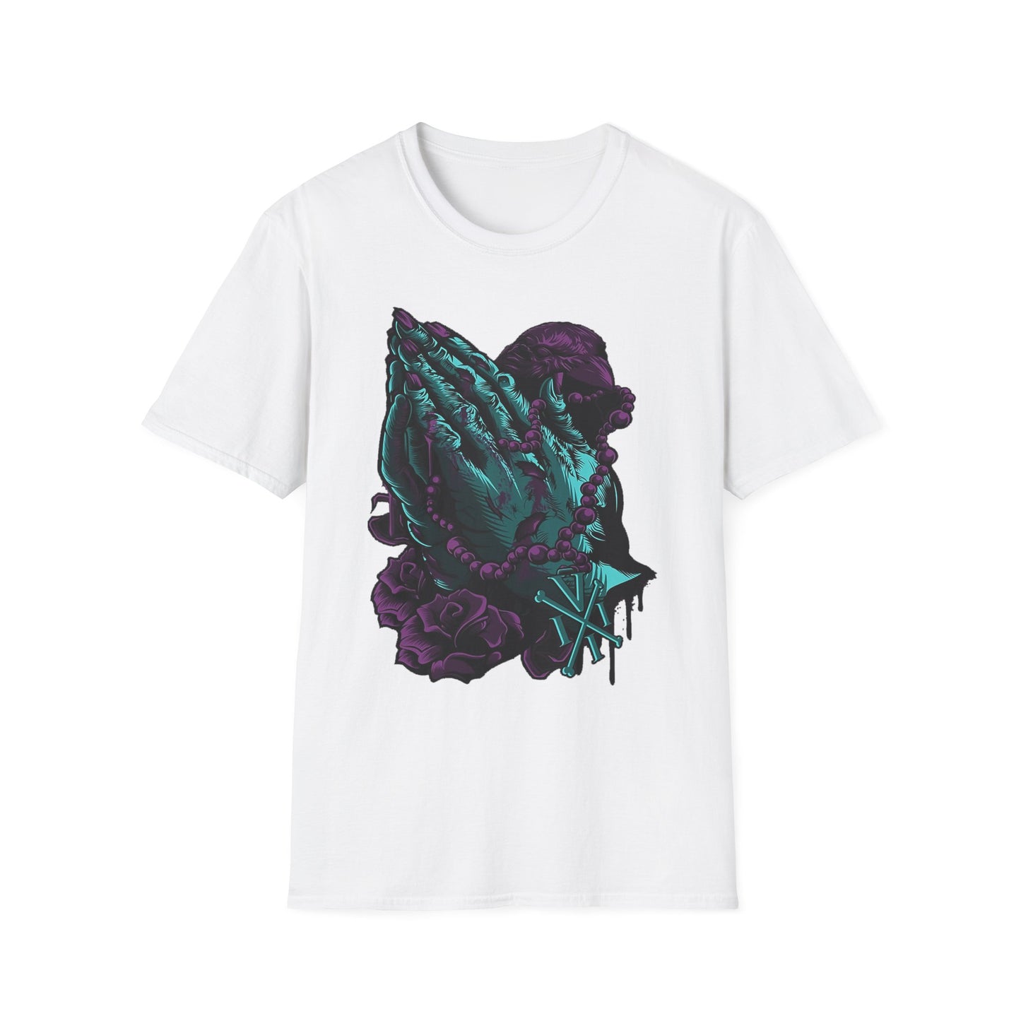 Spiritual Vibes Unisex Softstyle T-Shirt - Praying Hands Design