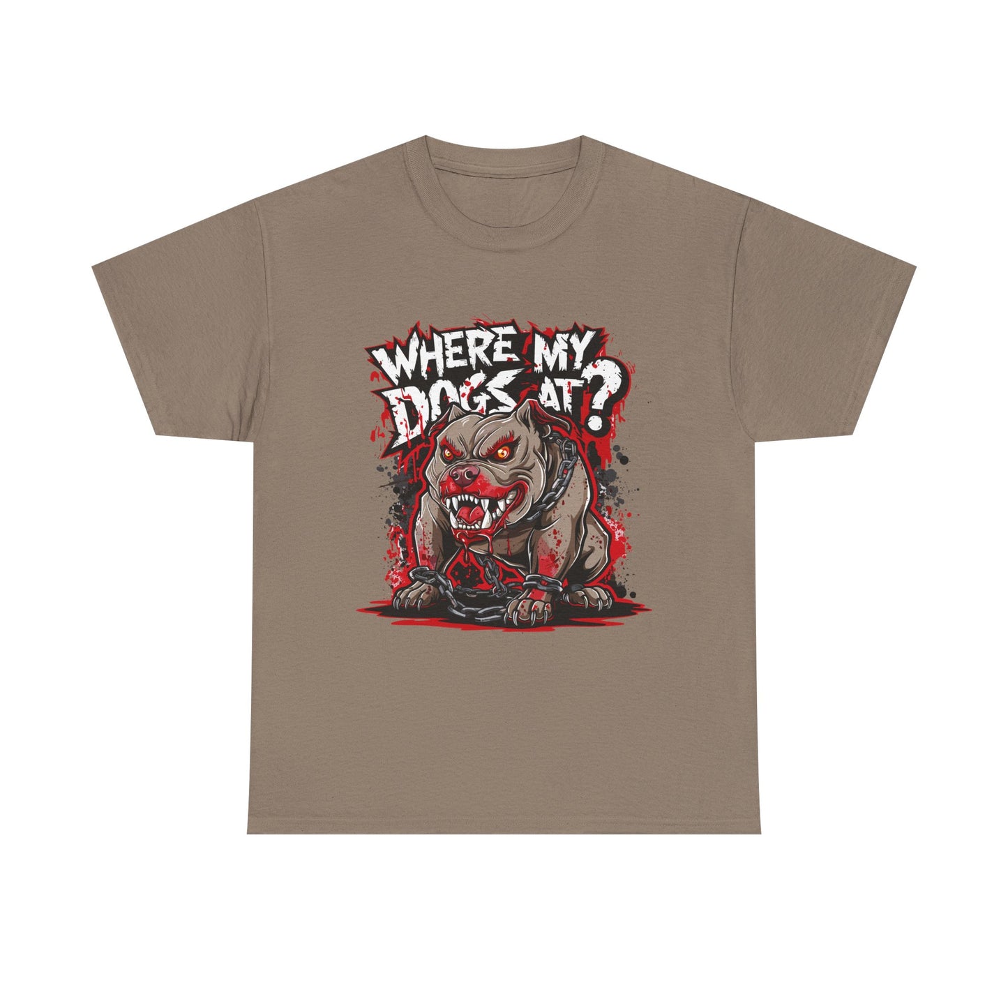 Unisex Graphic Tee - "Where My Dogs At?" Horror Style, Perfect for Halloween, Dog Lovers, Casual Wear