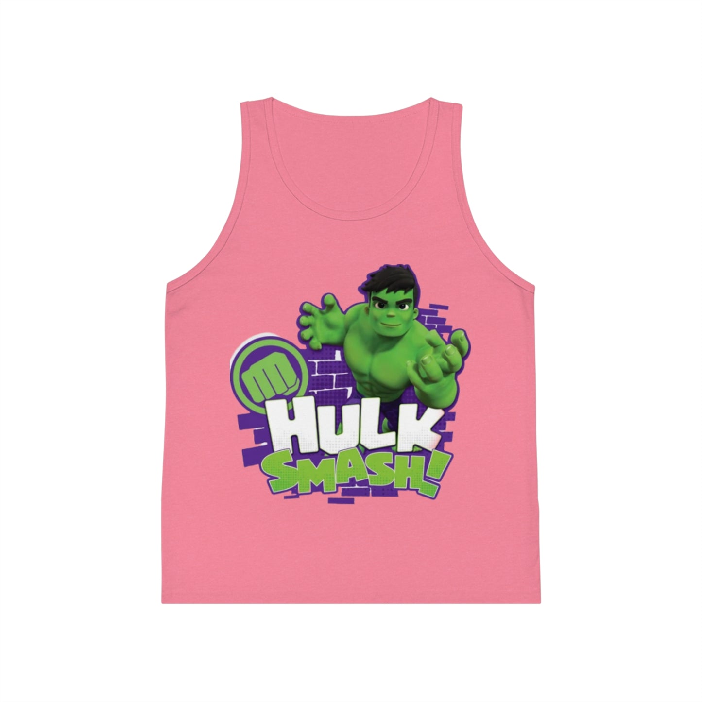Kids Hulk Smash Jersey Tank Top - Fun Summer Wear for Young Superheroes