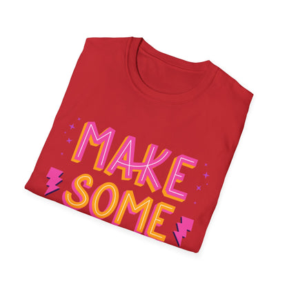 Make Some Noise Unisex Softstyle T-Shirt, Music Lovers Tee, Party Shirt, Gift for Friends, Festival Attire