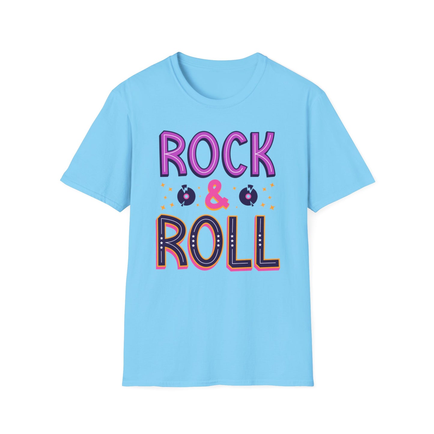 Rock & Roll Unisex Softstyle T-Shirt - Music Lovers Gift, Concert Apparel, Casual Wear, Festival Fashion, Fun Graphic Tee