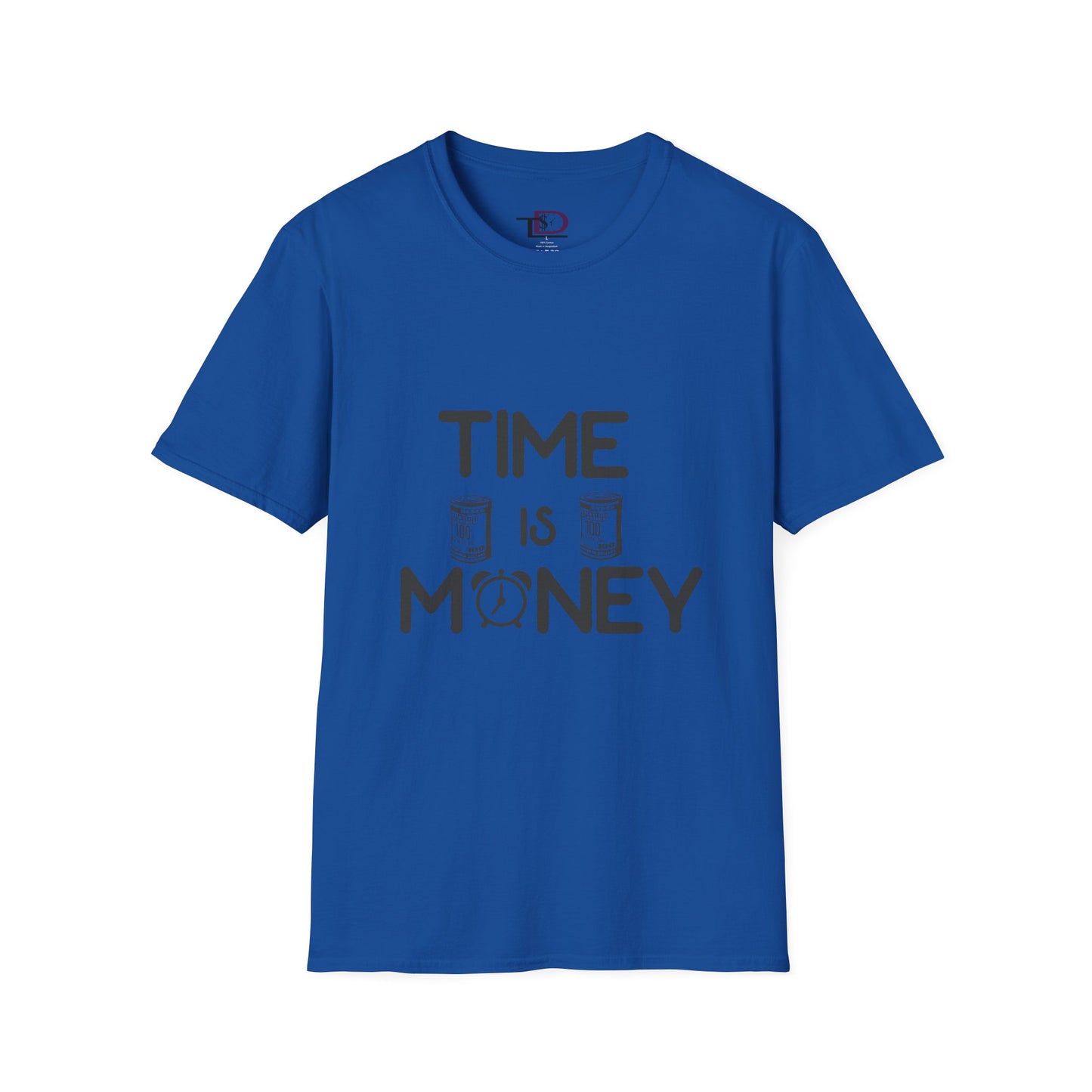 Inspirational Unisex Softstyle T-Shirt - "Time is Money" Statement Tee for Financial Motivators