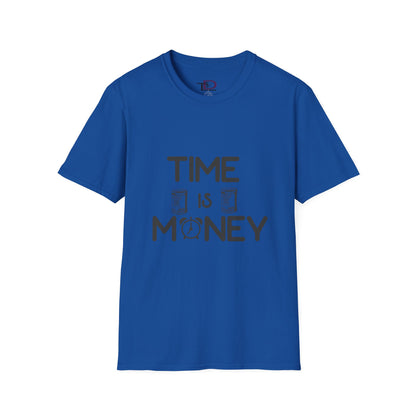 Inspirational Unisex Softstyle T-Shirt - "Time is Money" Statement Tee for Financial Motivators