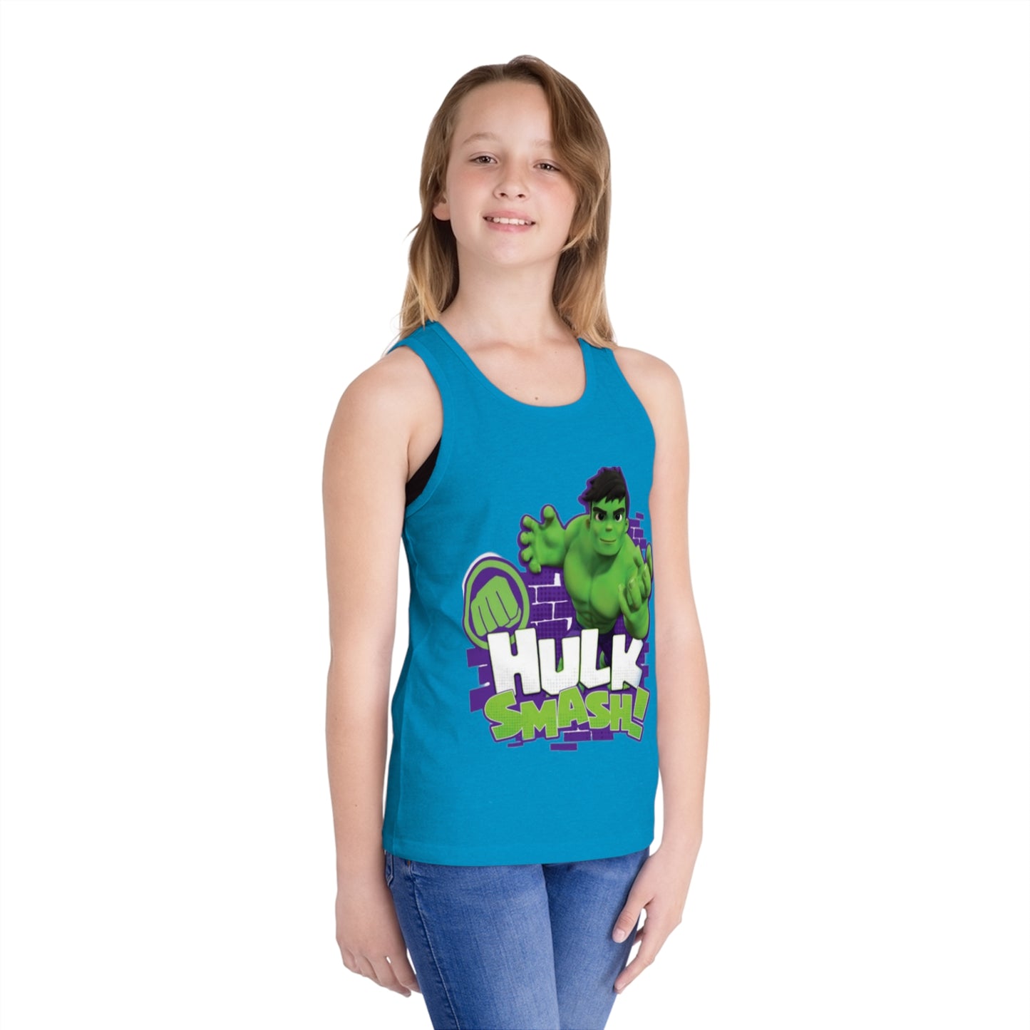 Kids Hulk Smash Jersey Tank Top - Fun Summer Wear for Young Superheroes