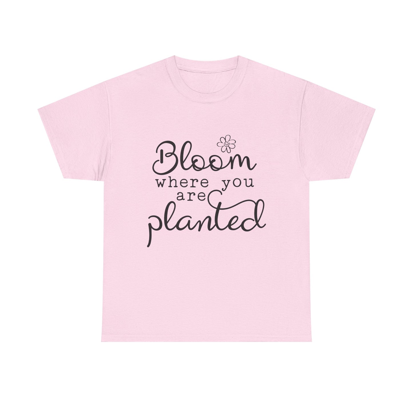 Inspirational Bloom Tee - Unisex Heavy Cotton T-Shirt for Growth Mindset