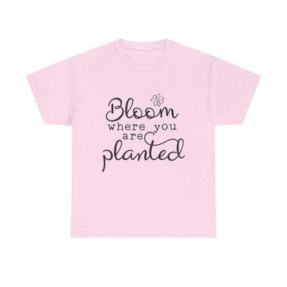 Inspirational Bloom Tee - Unisex Heavy Cotton T-Shirt for Growth Mindset