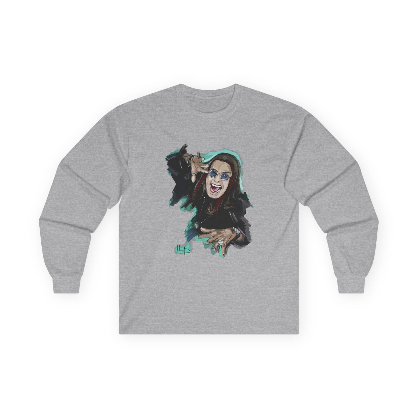 Long Sleeve Tee — Retro Rock Singer Graphic