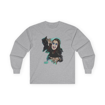 Long Sleeve Tee — Retro Rock Singer Graphic