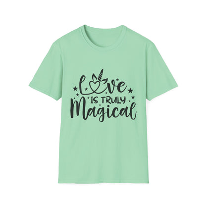 Love is Truly Magical Unisex Softstyle T-Shirt - Cute Gift for Couples and Celebrations