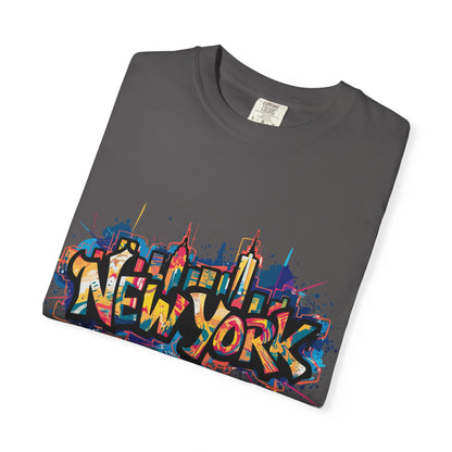 Colorful New York Graffiti T-Shirt, Streetwear Tee, City Vibe Shirt, Travel Souvenir Gift, Urban Fashion, Summer Outfit