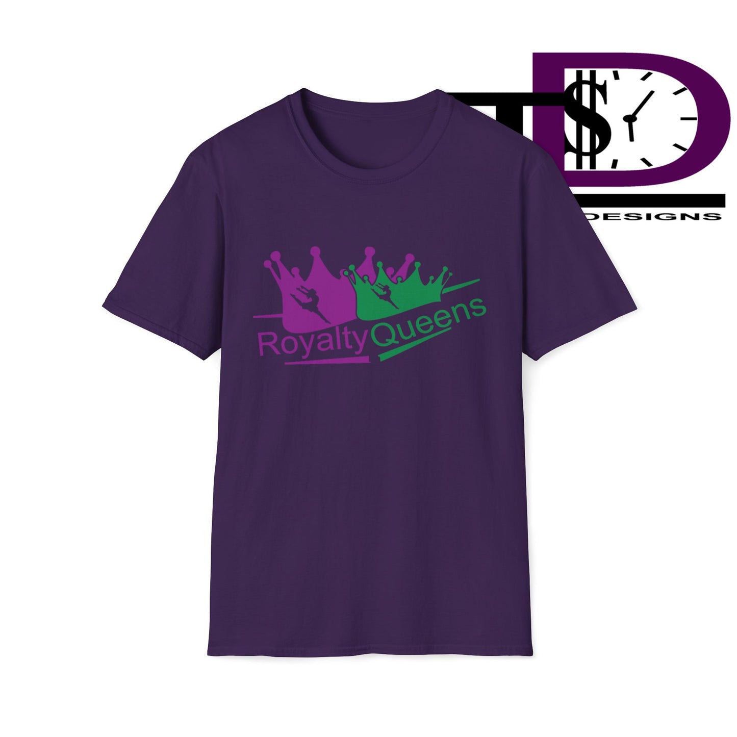 Royalty Queens T-Shirt, Unisex Softstyle Tee for Celebrations, Birthday Gifts, Empowerment Wear, Casual Fashion, Crown Design