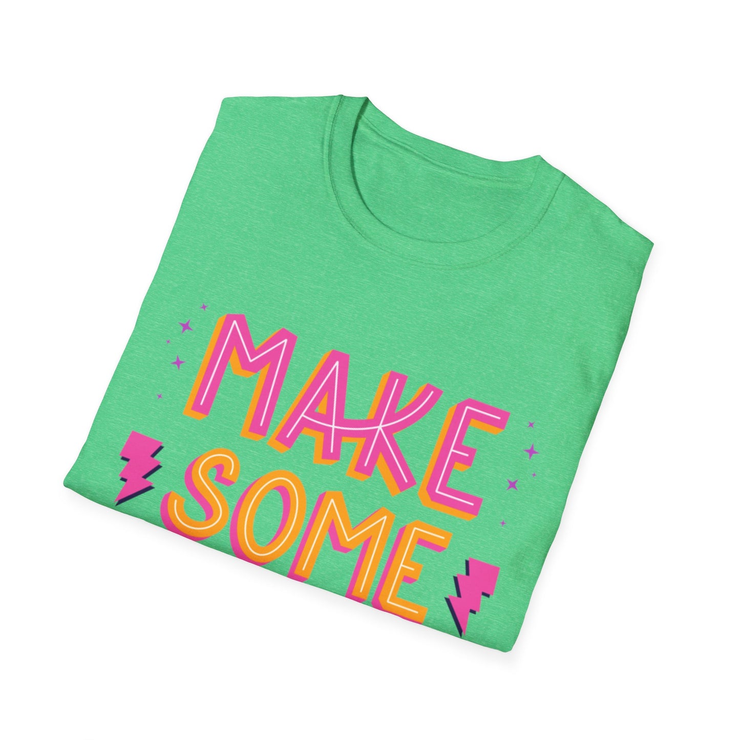 Make Some Noise Unisex Softstyle T-Shirt, Music Lovers Tee, Party Shirt, Gift for Friends, Festival Attire