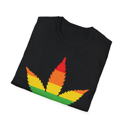 Rainbow Cannabis Leaf T-Shirt, Pride Shirt, LGBTQ+ Apparel, Gift for Cannabis Lovers, Summer Fashion, Unisex Tee