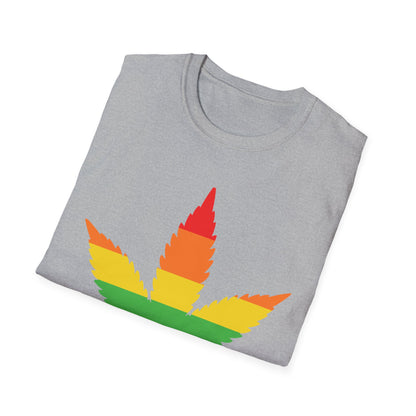Rainbow Cannabis Leaf T-Shirt, Pride Shirt, LGBTQ+ Apparel, Gift for Cannabis Lovers, Summer Fashion, Unisex Tee