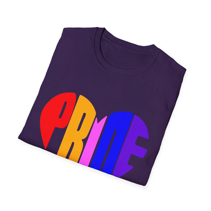 Pride Heart T-Shirt, LGBTQ Apparel, Unisex T-Shirt, Softstyle Tee, Gay Pride Shirt, Celebration Wear, Rainbow Love Tee