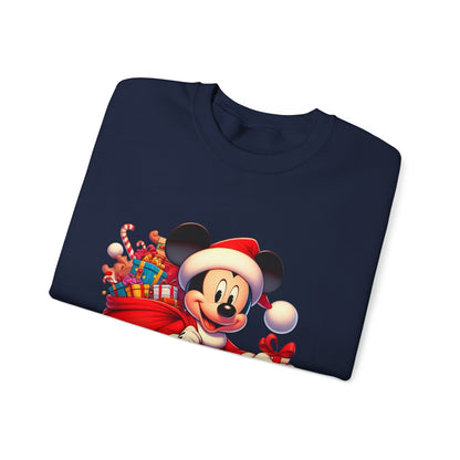 Christmas Mickey Crewneck Sweatshirt — Santa Mickey with Gifts Holiday Sweatshirt