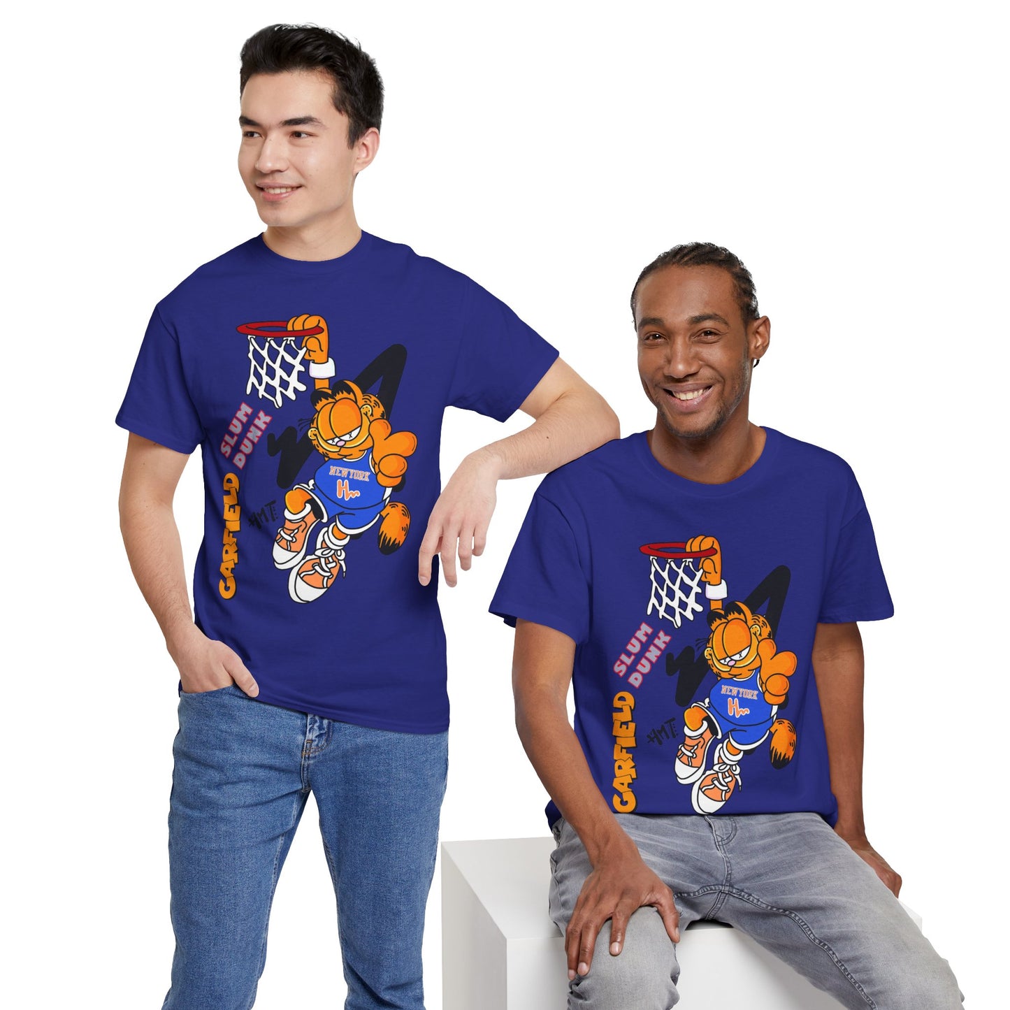 Garfield Basketball Unisex Heavy Cotton Tee - Fun Streetwear for Cat Lovers