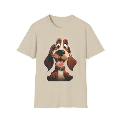 Cute Cartoon Dog Unisex Softstyle T-Shirt - Perfect for Pet Lovers