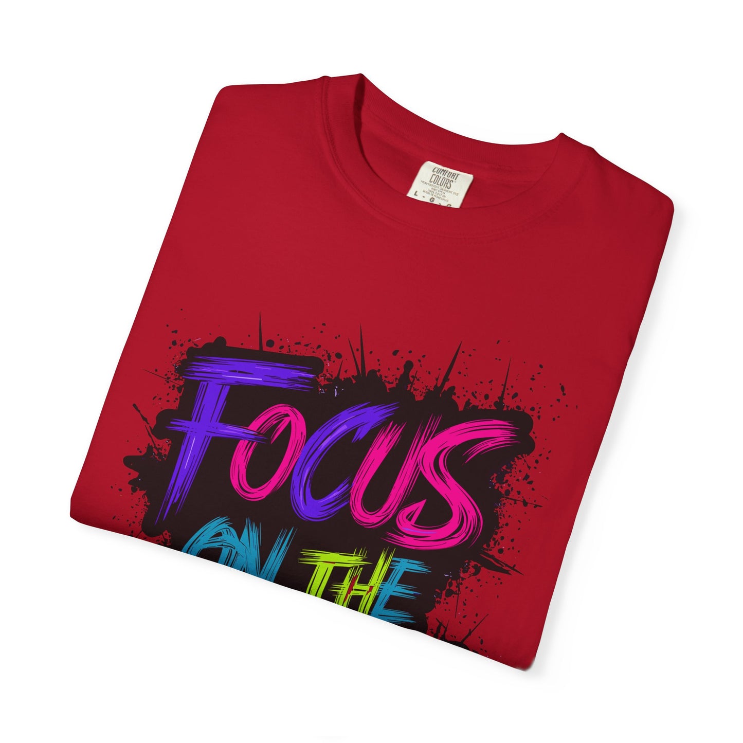Vibrant Inspirational T-Shirt - Focus on the Goals - Unisex Motivational Tee, Goal Setting Shirt, Fitness Reminder, Gift for Dreamers