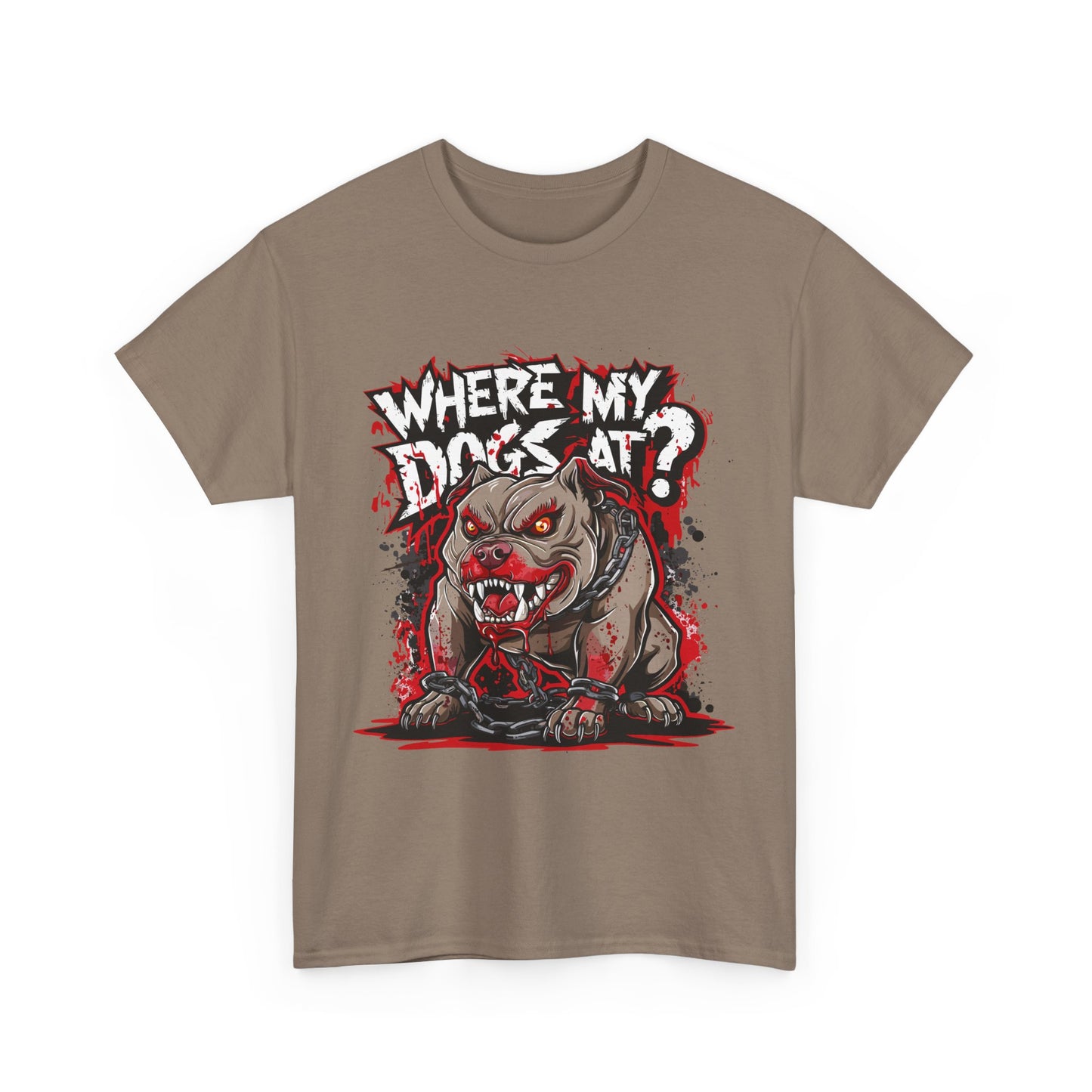 Unisex Graphic Tee - "Where My Dogs At?" Horror Style, Perfect for Halloween, Dog Lovers, Casual Wear