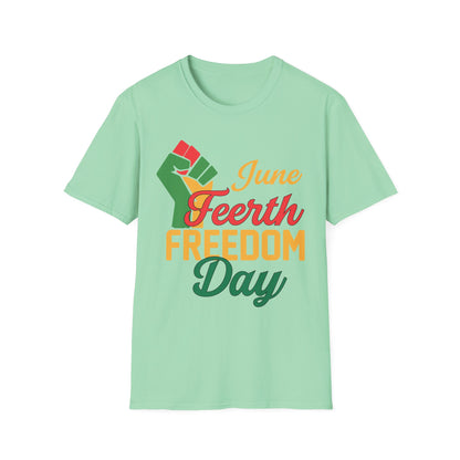 Juneteenth Freedom Day Unisex Softstyle T-Shirt, Celebration Tee, Black History Month Shirt, Equality Apparel, Gift for Activists