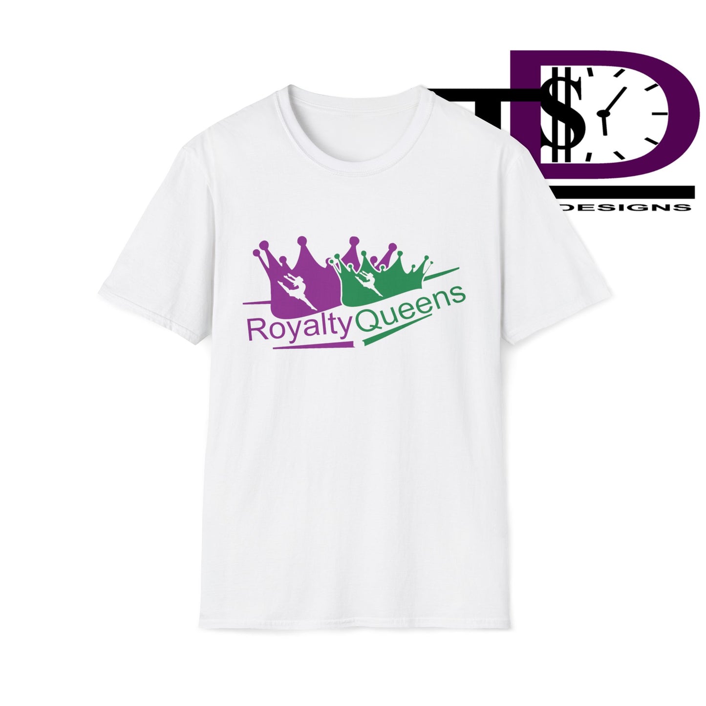 Royalty Queens T-Shirt, Unisex Softstyle Tee for Celebrations, Birthday Gifts, Empowerment Wear, Casual Fashion, Crown Design