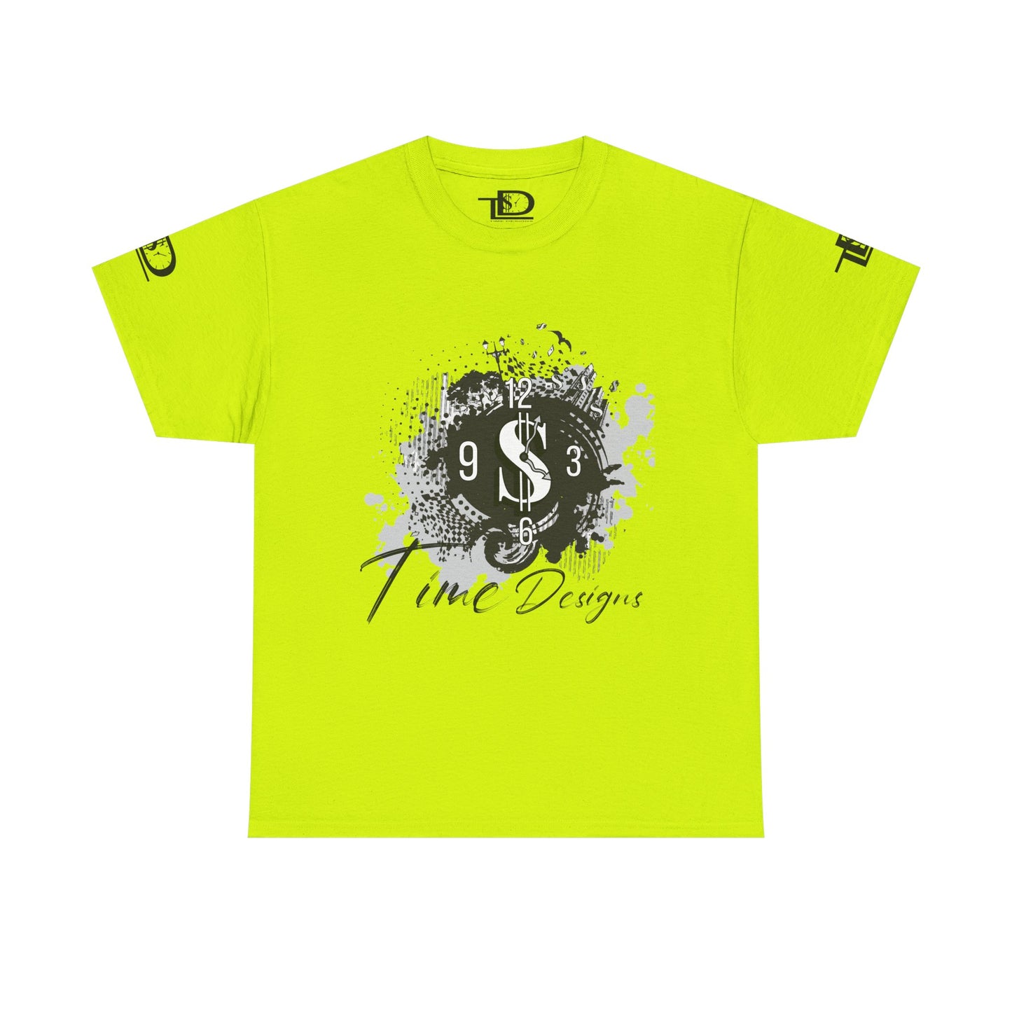 Unisex Heavy Cotton Tee - Time Designs Dollar Clock Graphic T-Shirt