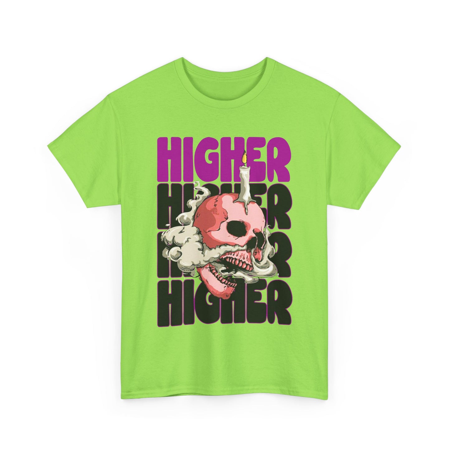 Skull Graphic Tee - "Higher" Unisex Heavy Cotton T-Shirt