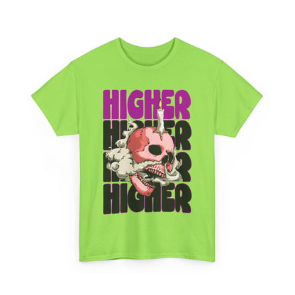 Skull Graphic Tee - "Higher" Unisex Heavy Cotton T-Shirt
