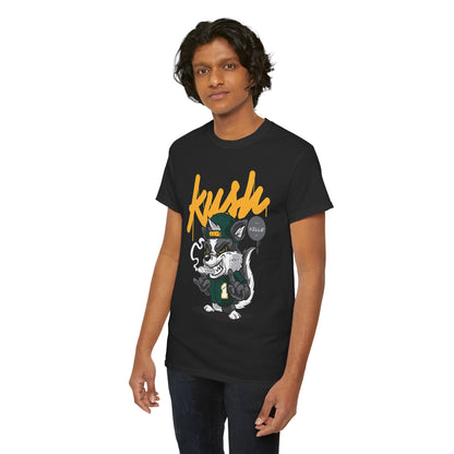 Street Style Unisex Heavy Cotton Tee - 'Kush Ville' Graphic Design
