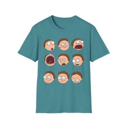 Funny Expressions Unisex Softstyle T-Shirt - Emotive Cartoon Faces
