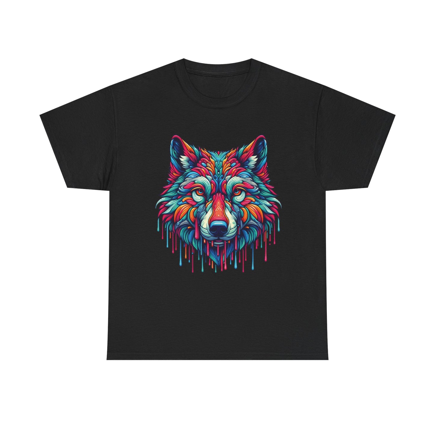Colorful Wolf Face T-Shirt