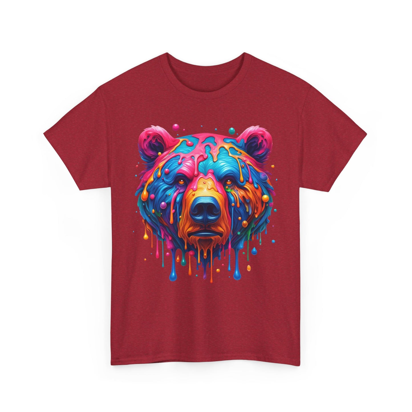 Colorful Bear Unisex Heavy Cotton Tee - Vibrant Art T-Shirt