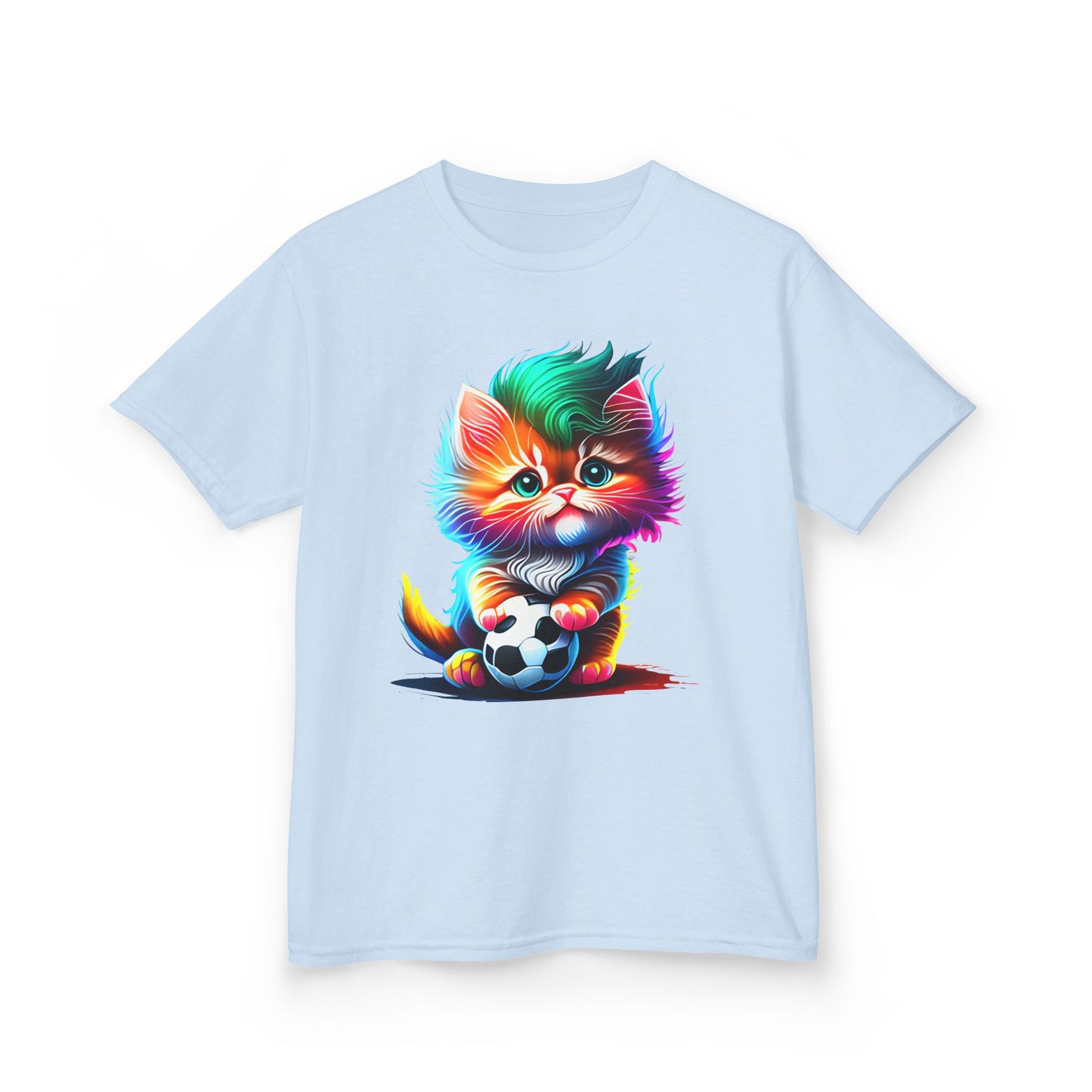 Colorful Cat Soccer Kids Heavy Cotton™ Tee