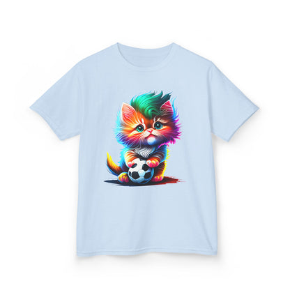 Colorful Cat Soccer Kids Heavy Cotton™ Tee